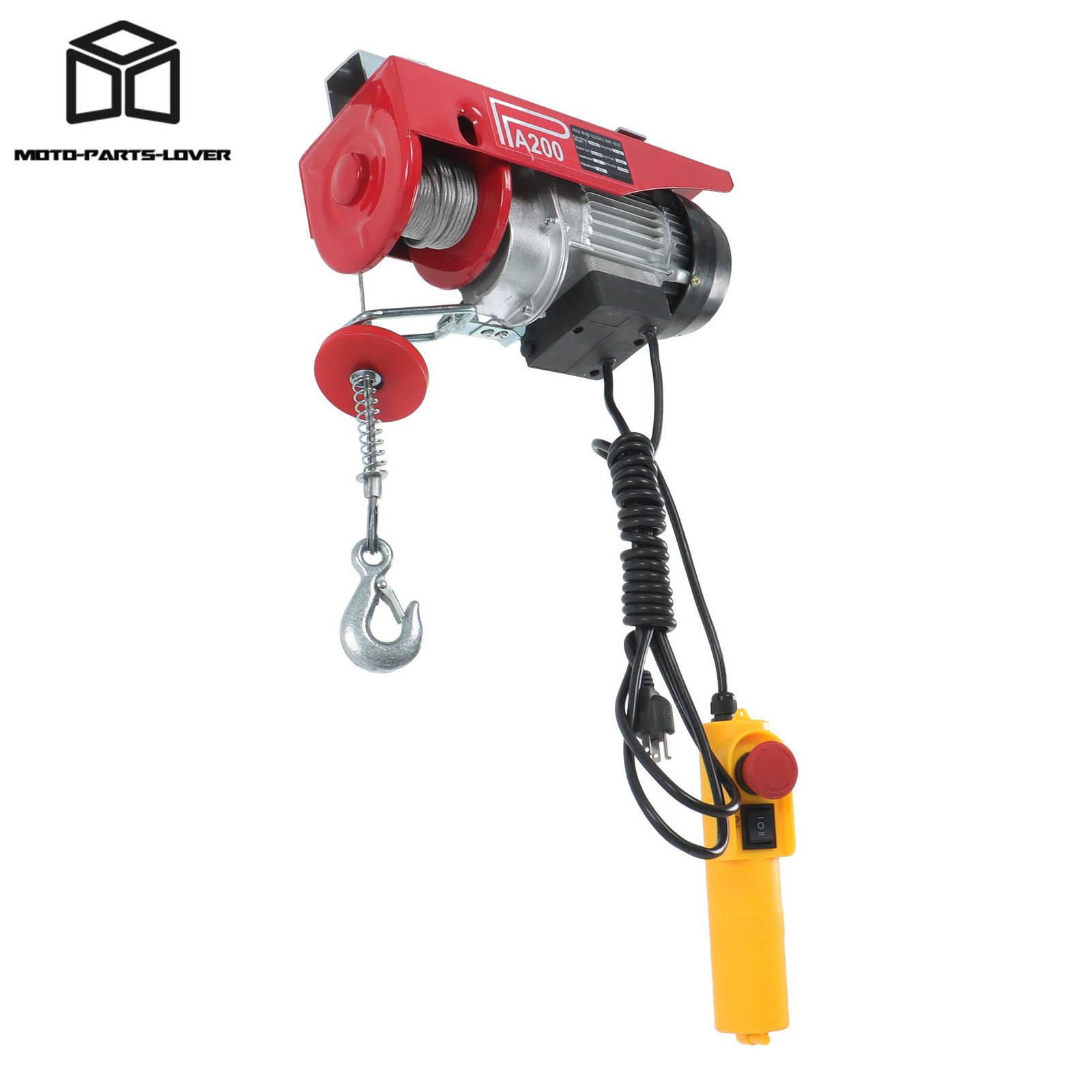 440lbs/200kg Mini Electric Hoist Single/Double Slings 6.6ft Wired Remote Control