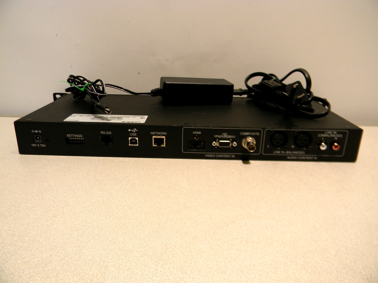 Vaddio AV Bridge Video & Audio HD Encoder Streamer 998-8210-000 w/ Power Supply