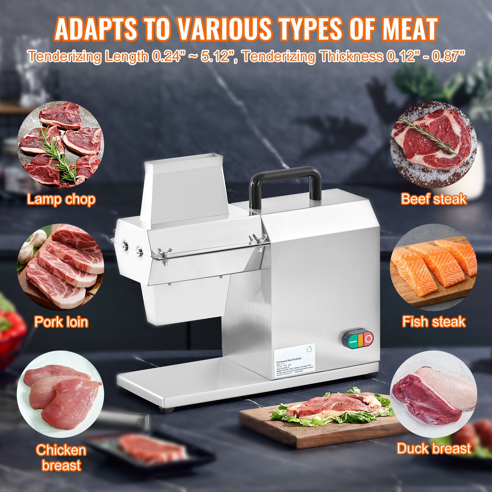 Uimoso 450W Commercial Electric Meat Beef Tenderizer Stainless Steel KitchenTool