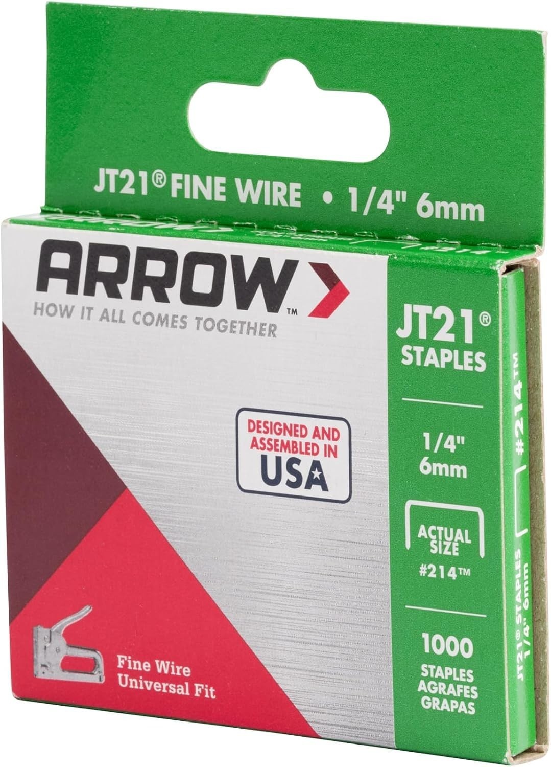 1/4-Inch Arrow JT21 Staples for Crafting & Upholstery – 1000 High-Quality Pieces