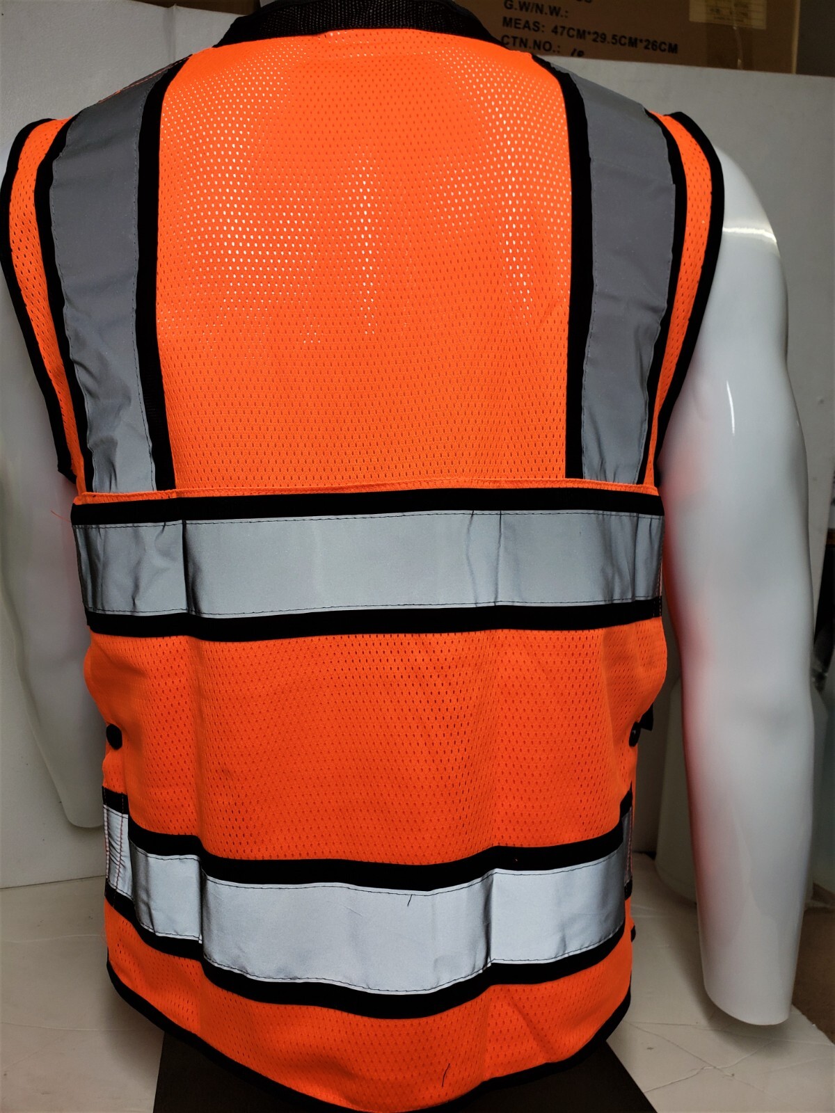 FX HIGH VISIBILITY Surveyor Two Tones Orange Safety Vest Mesh front & back