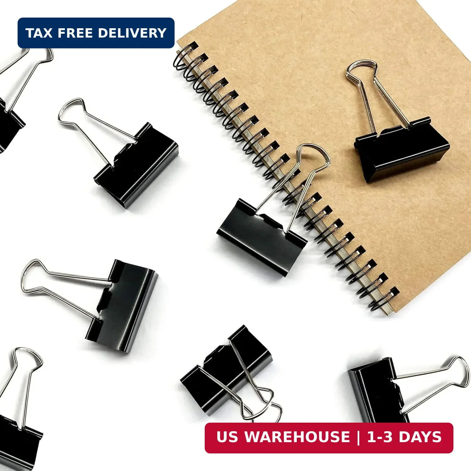 DSTELIN Large Binder Clips 1.6-Inch (24 Pack), Big Paper Clamps Clips for Office