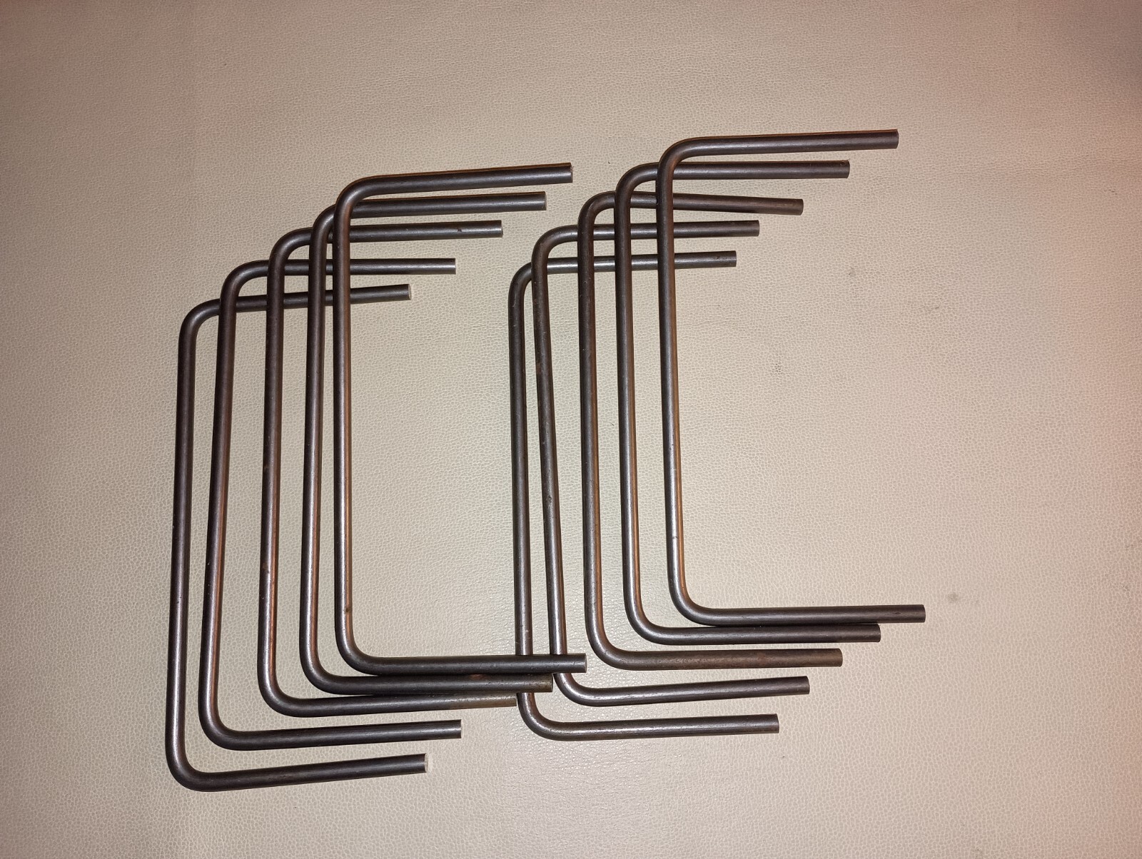 Lot of 10 Weld On 1/4″ Steel Rod Handle 8.750″ x 4.250″ x 1/4″ pits, grills, etc