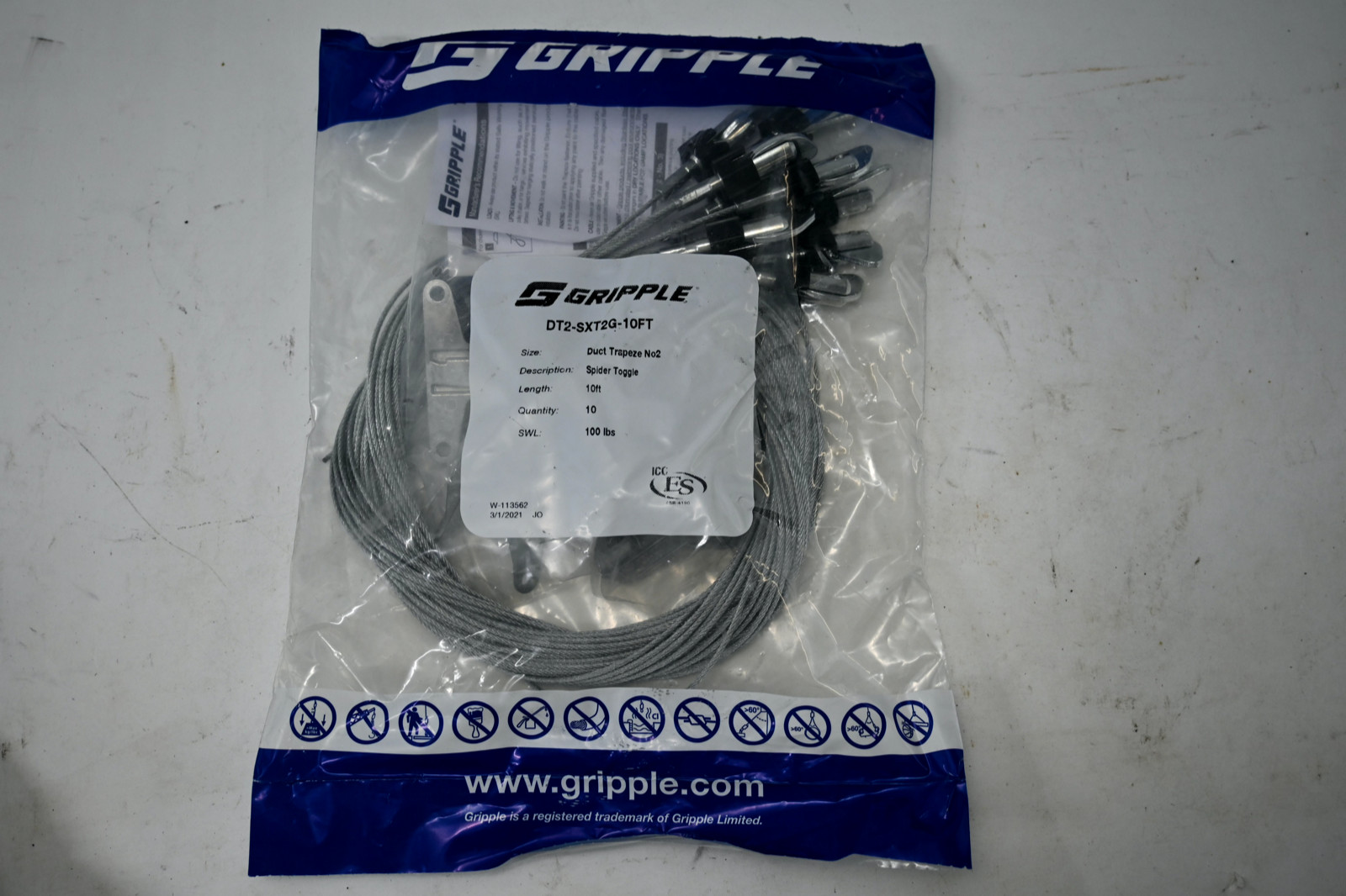 GRIPPLE Duct Trapeze No. 2 DT2–SXT2G-10FT SWL:100 LBS 10 pack
