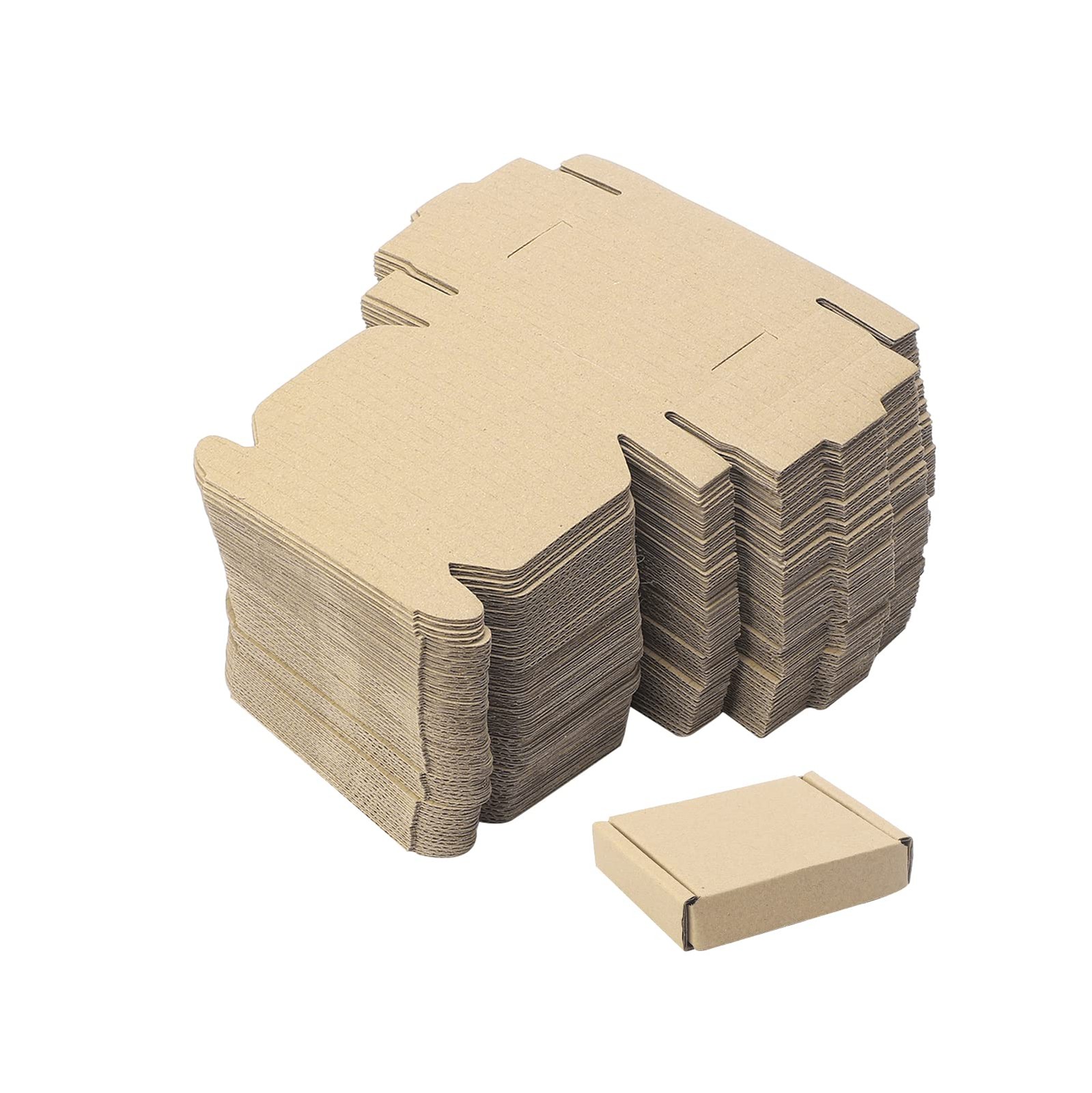 50pcs Small Kraft Cardboard Boxes Packing Boxes 1.5mm Thick Cardboard, 3.4 x …