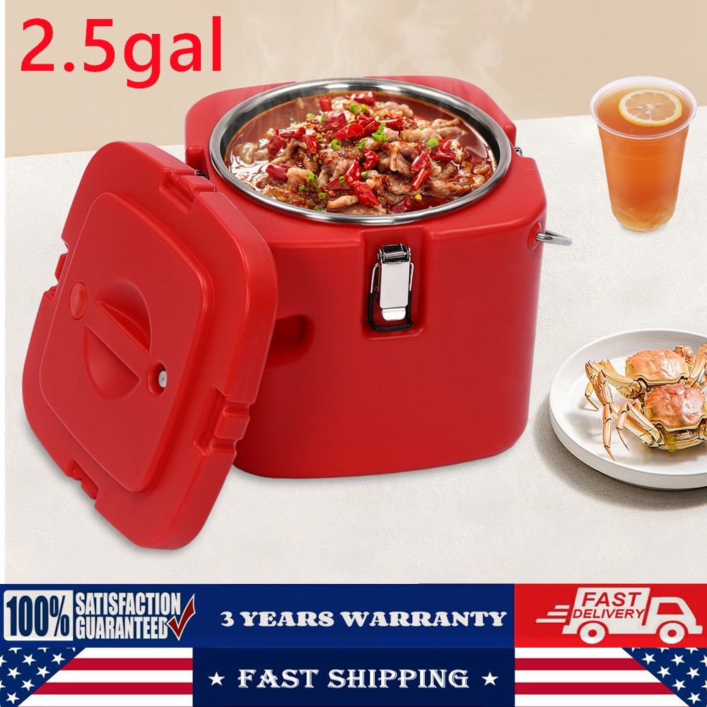 10Qt Insulated Food Pan Carrier Box Long-lasting Insulation Food?Soup Warmer
