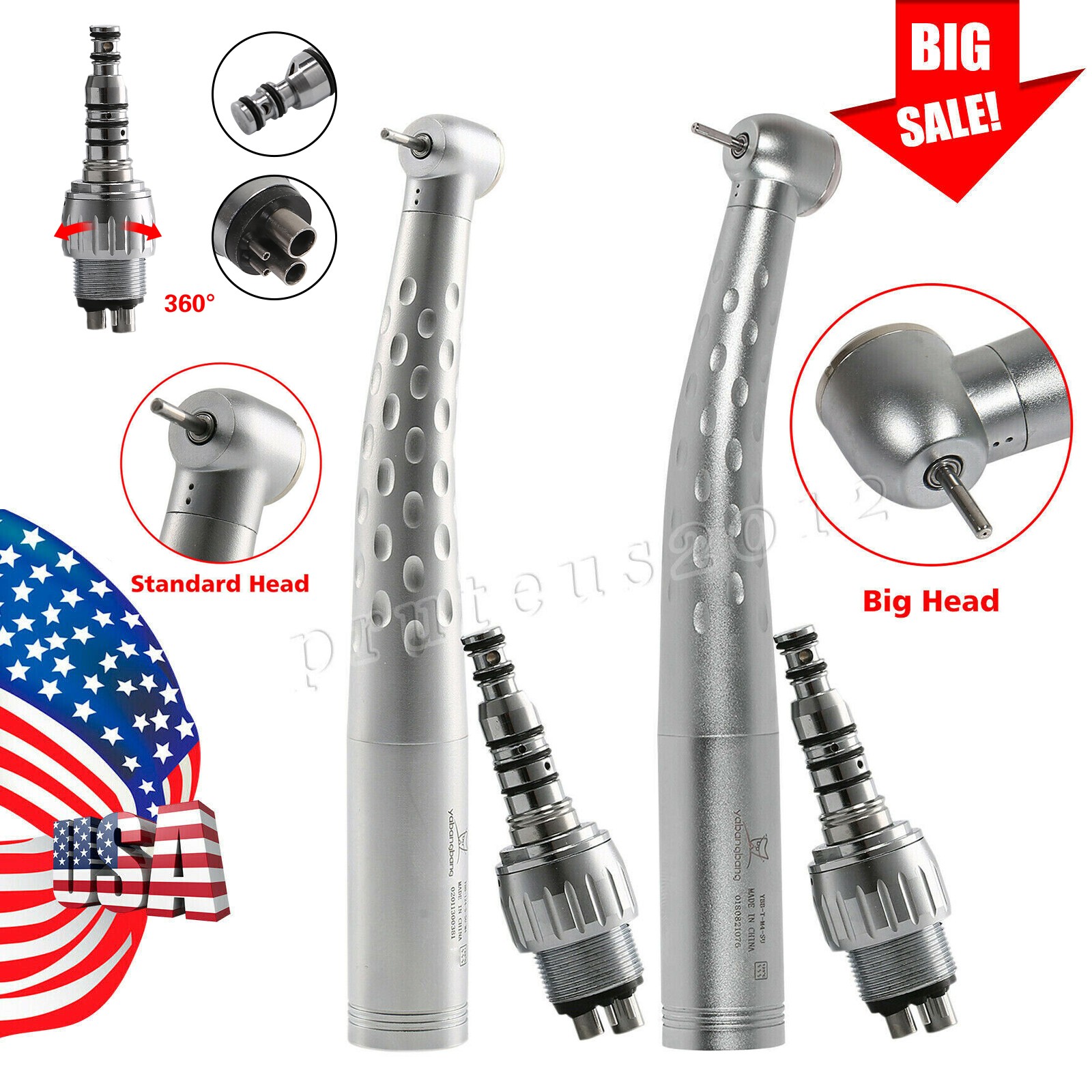 KAVO Style Dental High Speed Handpiece Turbine +4 Hole Quick Coupler 360° Swivel