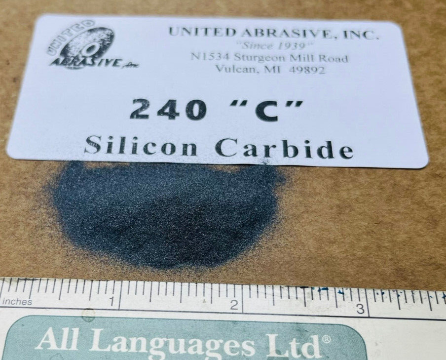 Silicon Carbide: 4 lbs – 240 Grit Fine – Polishing/Tumbling/Blast Abrasive Media