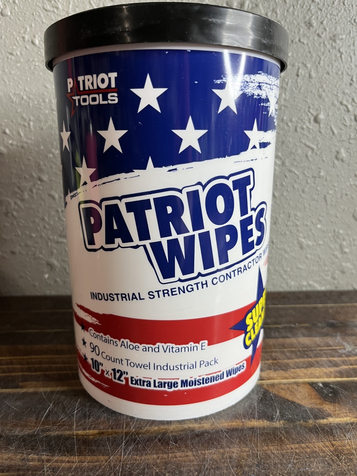 Patriot Wipes Industrial Strength Contractor Wipes 90 Count Extra Large 10″ x 12