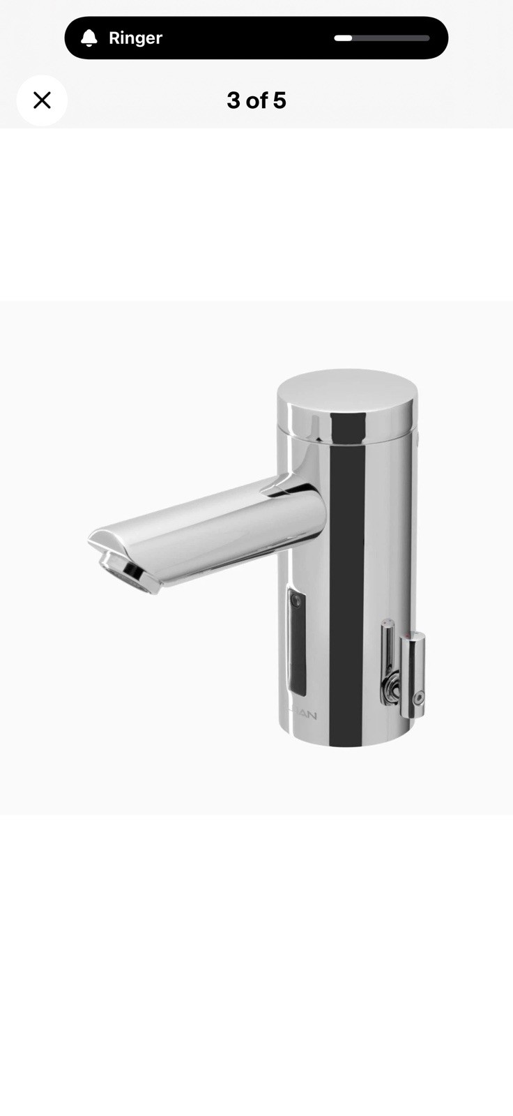 Sloan Optima EAF-200-P CP sensor-activated electronic hand washing faucet.
