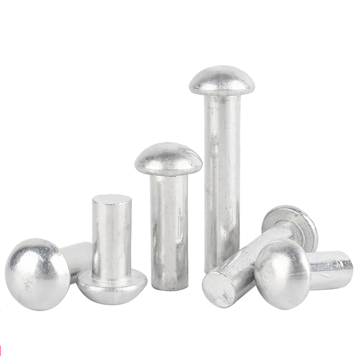 Aluminium Solid Round Head Rivets, DIN 660, Sizes M2-M8, Lengths 3-50mm