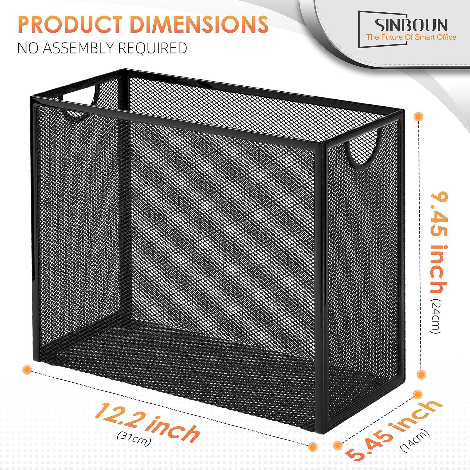 Sinboun Hanging File Organizer Letter-size File Holder Filing Box Incl
