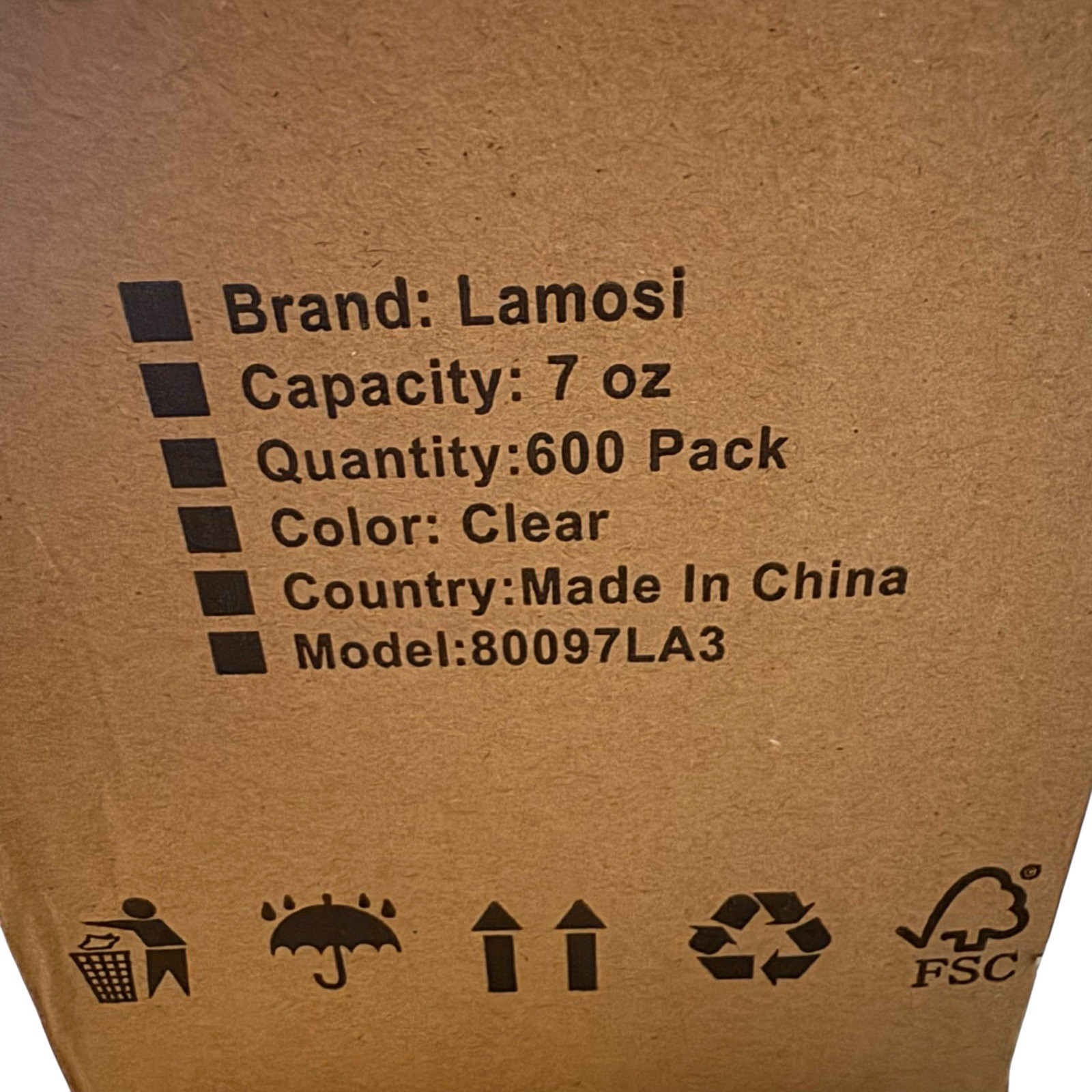 600 Pack 7 OZ Clear Plastic Cups, Disposable Plastic Cups, Lamosi