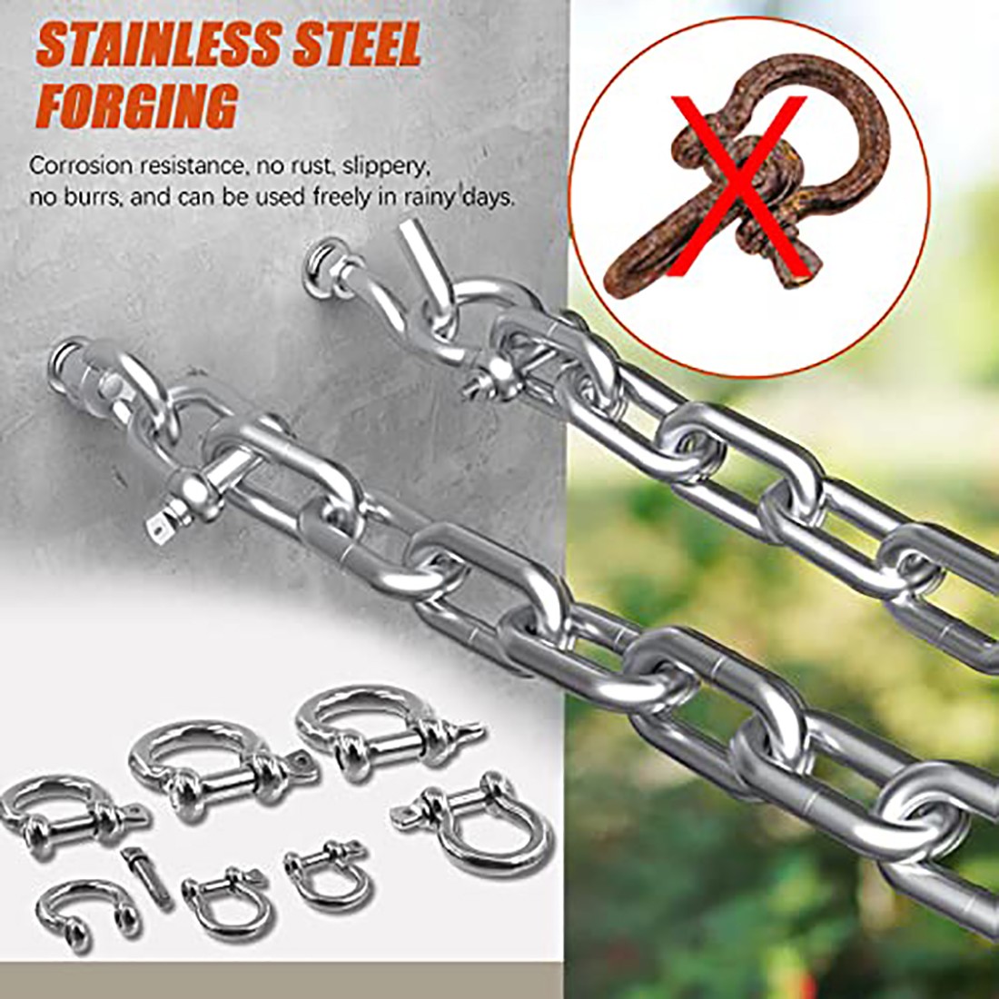 D and Bow Shackles 4mm 5mm 6mm 8mm 10mm 12mm~38mm 316 Stainless Steel D Shackle