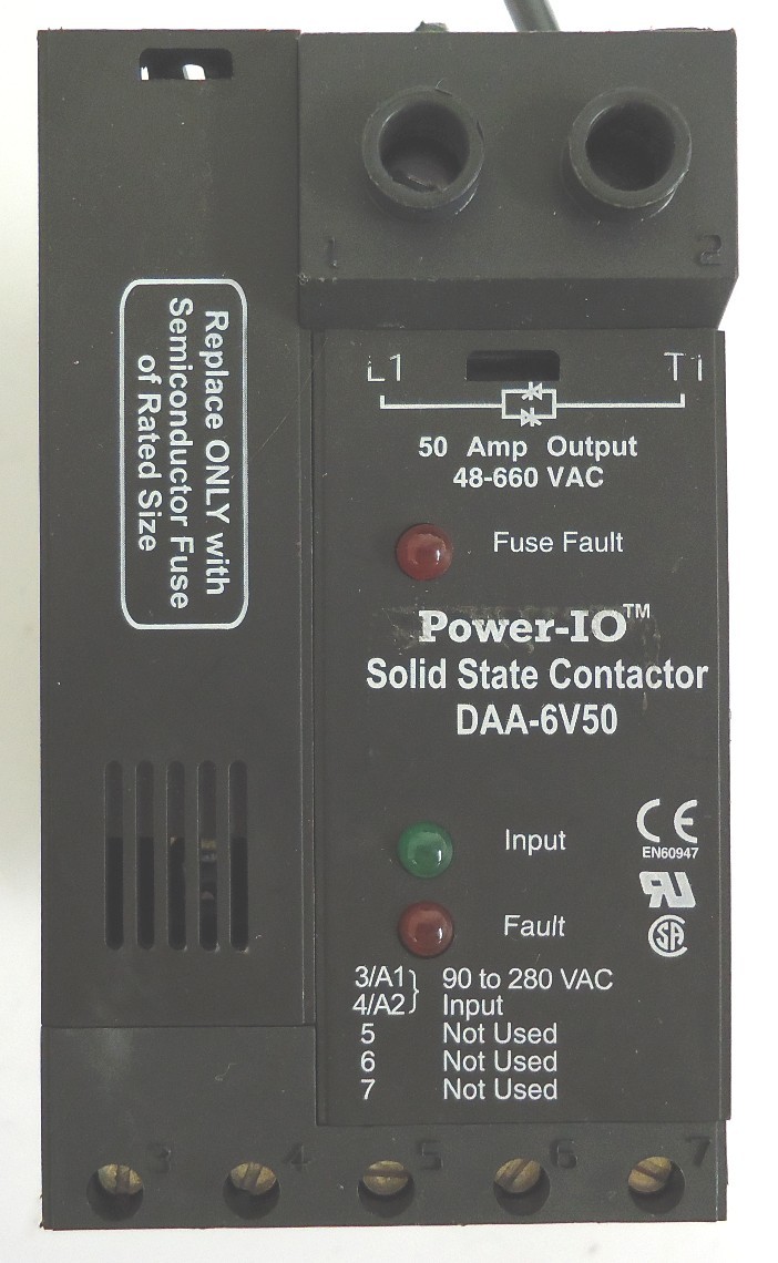 Power-IO DAA3-6V50 Solid State Contactor 50A Output 48-660VAC