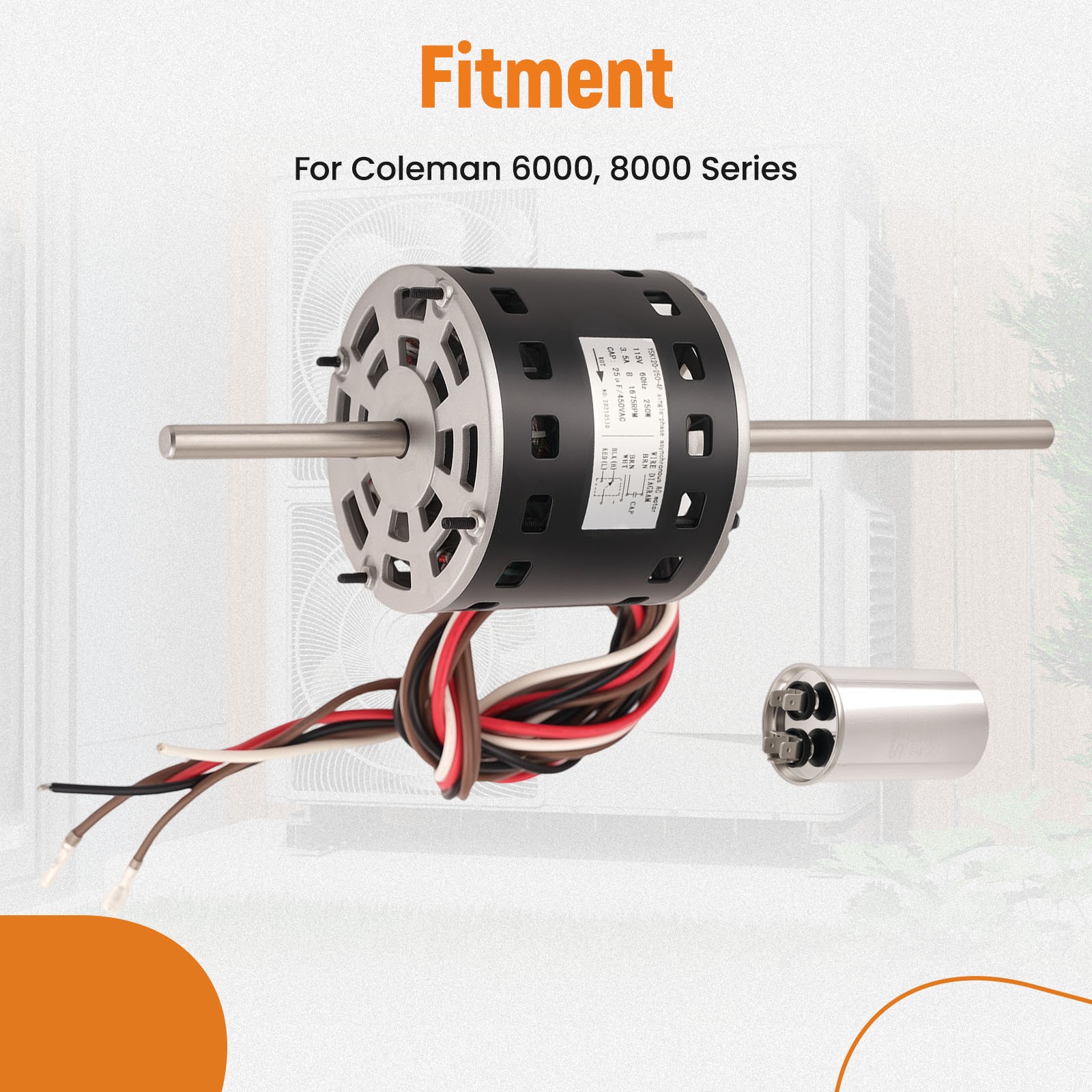 D1092 Fan Motor 1/3 HP 115 Volts 3.4 Amps for Fasco and Coleman Parts 7184-0156