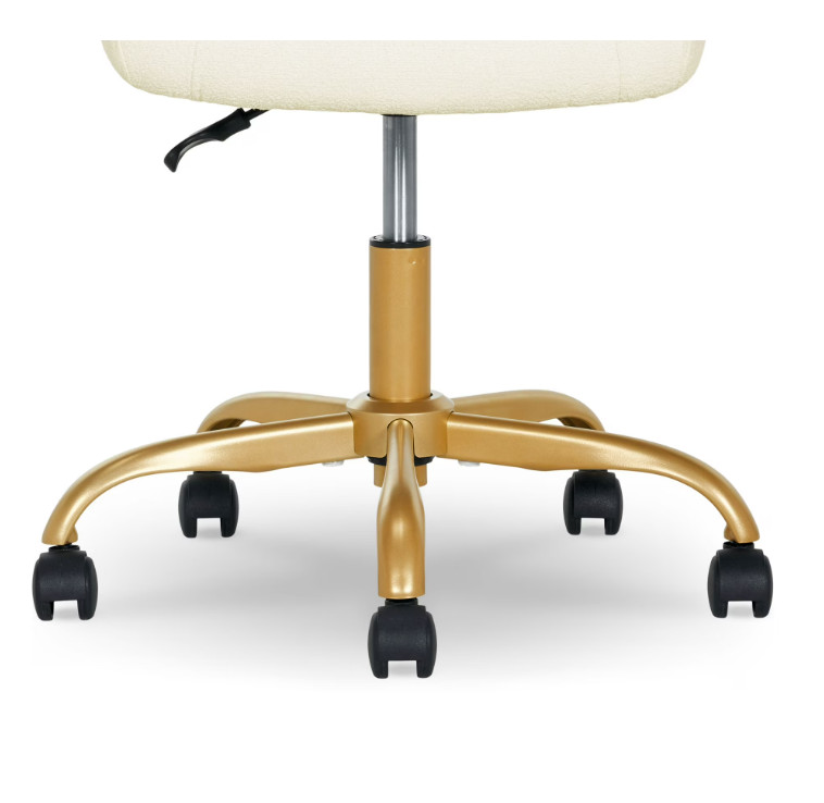 Boucle Armless Office Chair Cream for Adults Teens Home Office