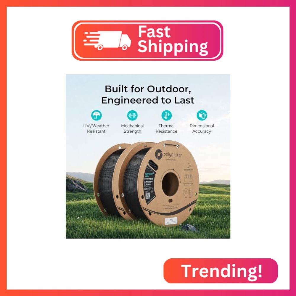 Polymaker ASA Filament 1.75mm 3KG Black, UV & Weather Resistant