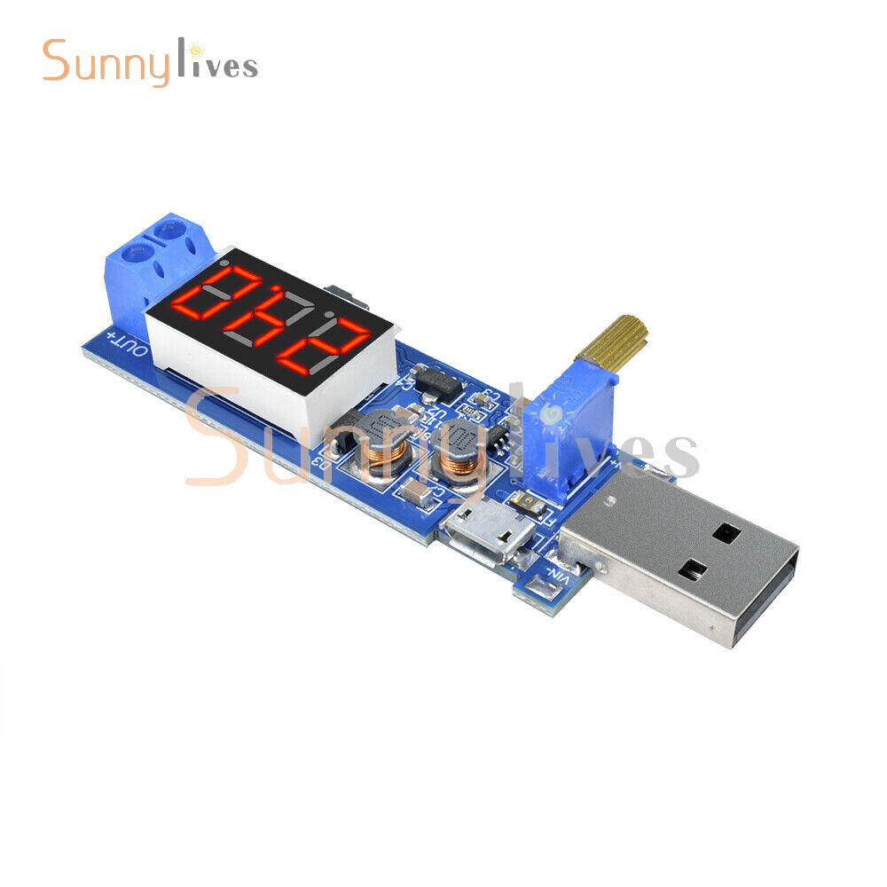 DC-DC 5V to 1.2V~24V USB Step UP Down Boost Buck Adjustable Power Supply Module.