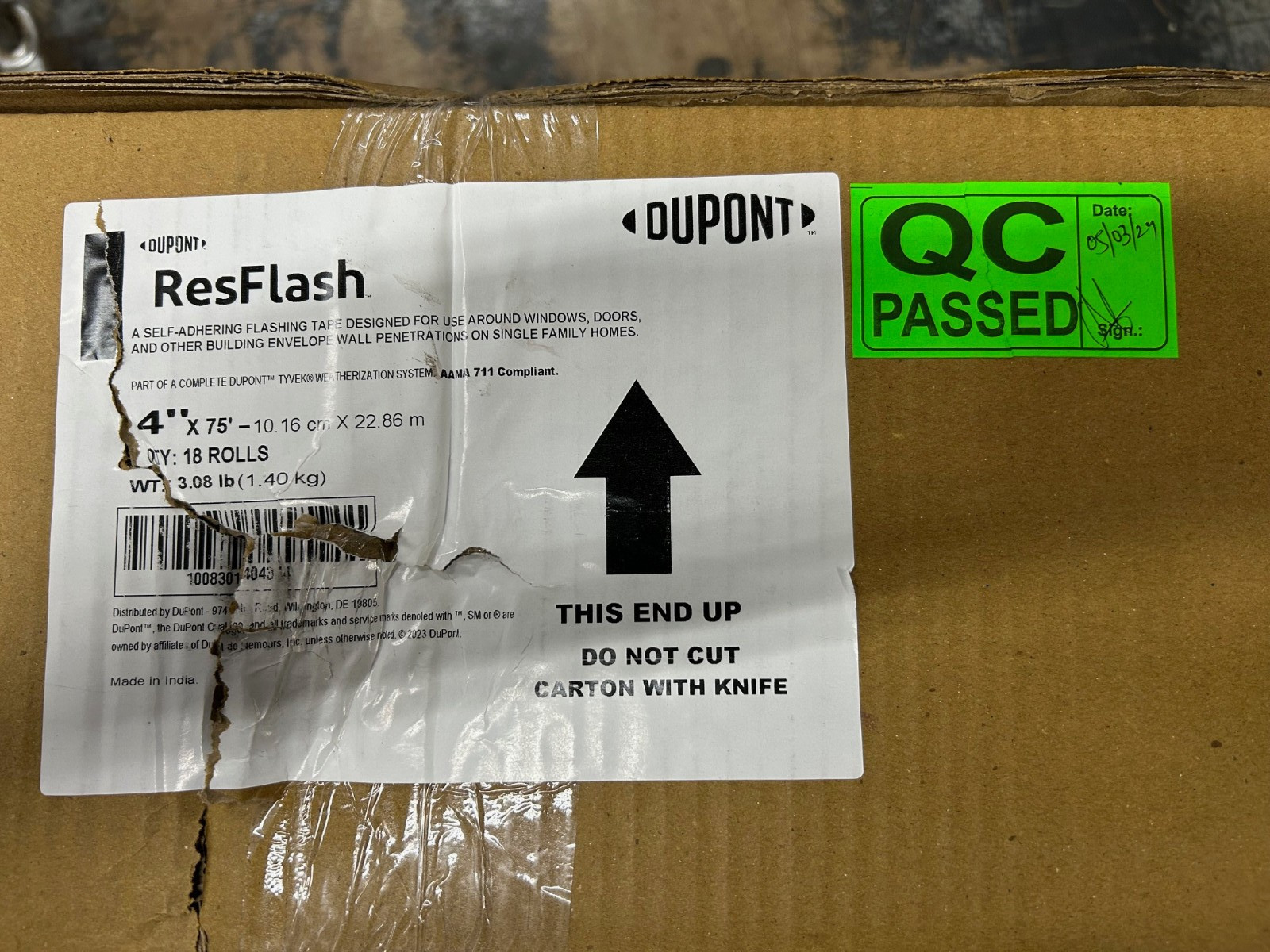 DuPont Res Flash 4″ x 75′ Butyl Flashing Tape Windows Doors Home HVAC resflash