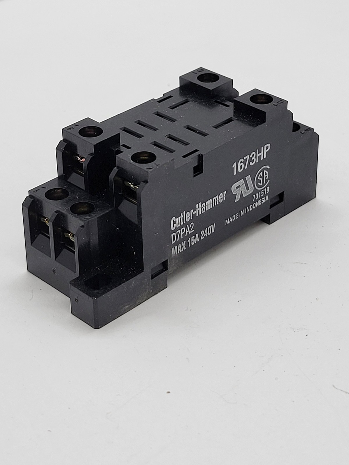 10 PC Cutler Hammer D7PA2 Relay Socket 8 Blade Max 15A 2 Pole 240V 1673HP