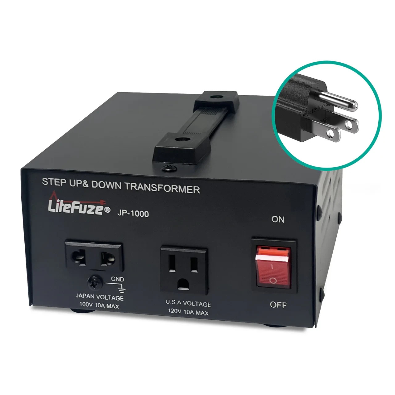 LiteFuze 1000W Step-Up/Step-Down Transformer with Dual Sockets – Premium Copper