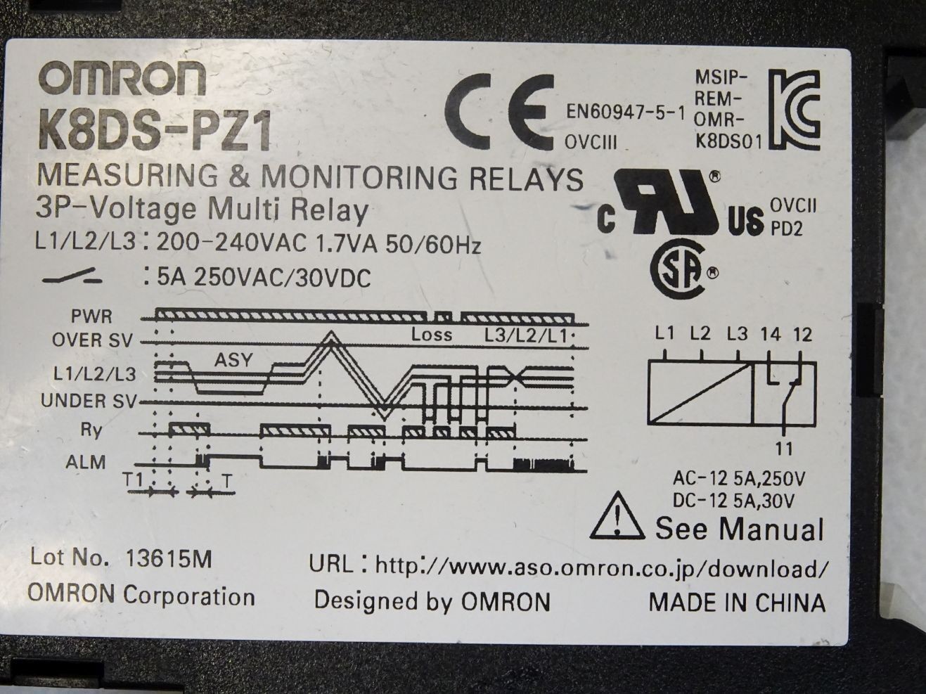 Omron K8DS-PZ1 / Measuring and monitoring relays / New