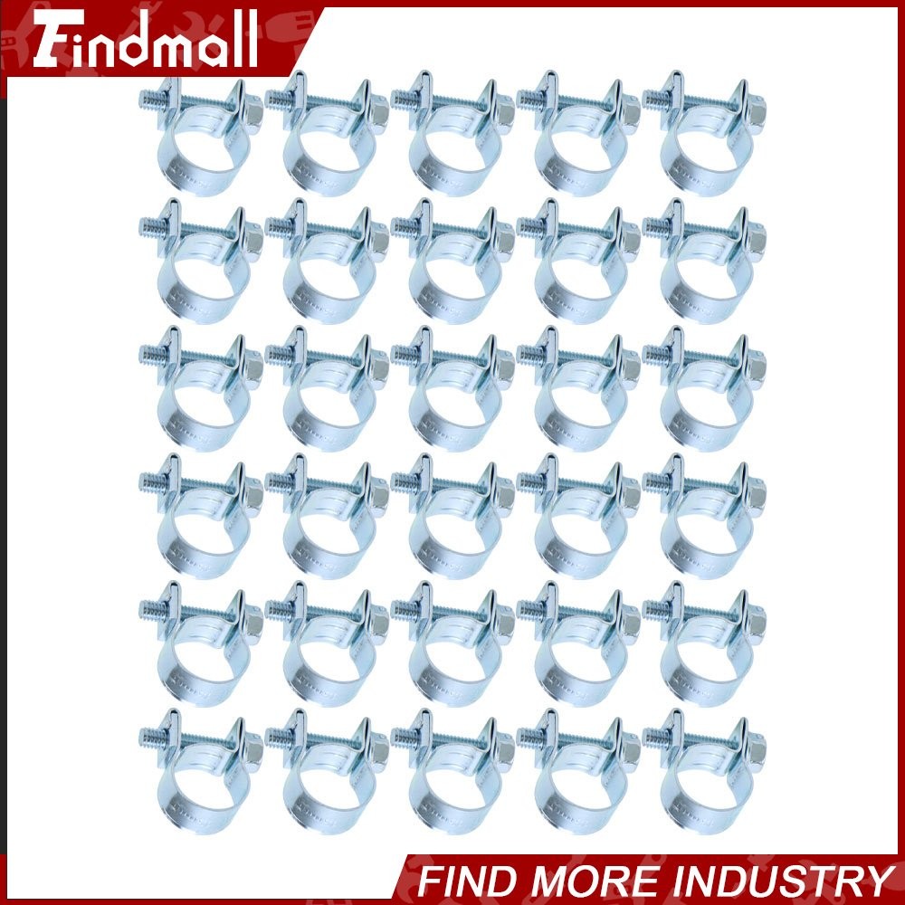 Findmall 30 Pcs 1/4″ Fuel Injection Hose Clamps 11mm-13mm Hose Clamp