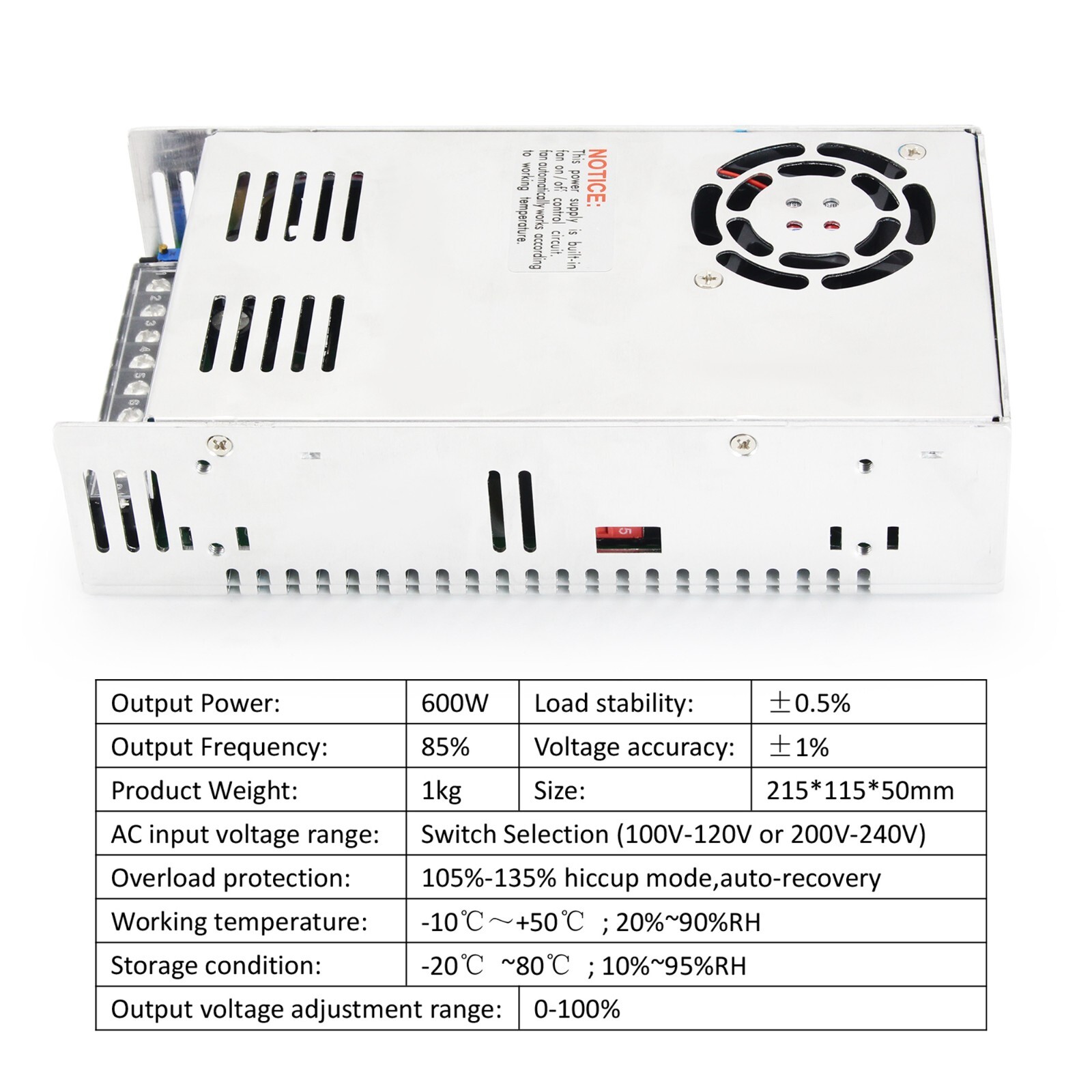 【USA】600W 24V DC 25A Switching Power Supply PSU Adapter 0-24VDC for LED/Pump/3D