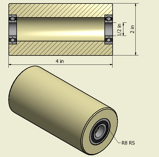 2 Inch Nylon Pulley Roller Wheel Bearing Guiding Wheel Flat Belt Idler