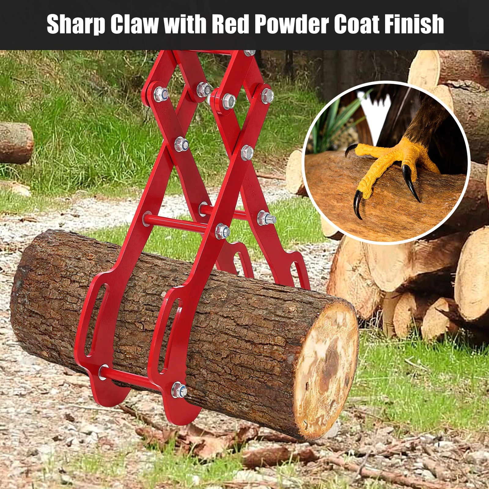 Felling Grabber Timber Claw Log Lifting Tongs 18/28/36″ 2/4 Claw Swivel Grapple