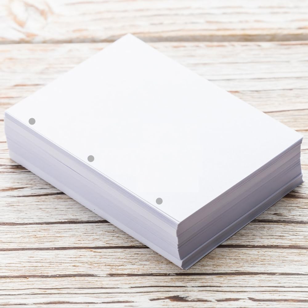A4 Blank Filler Paper 3-Hole Blank Paper 100Sheets / 200Pages Loose-Leaf Pape…