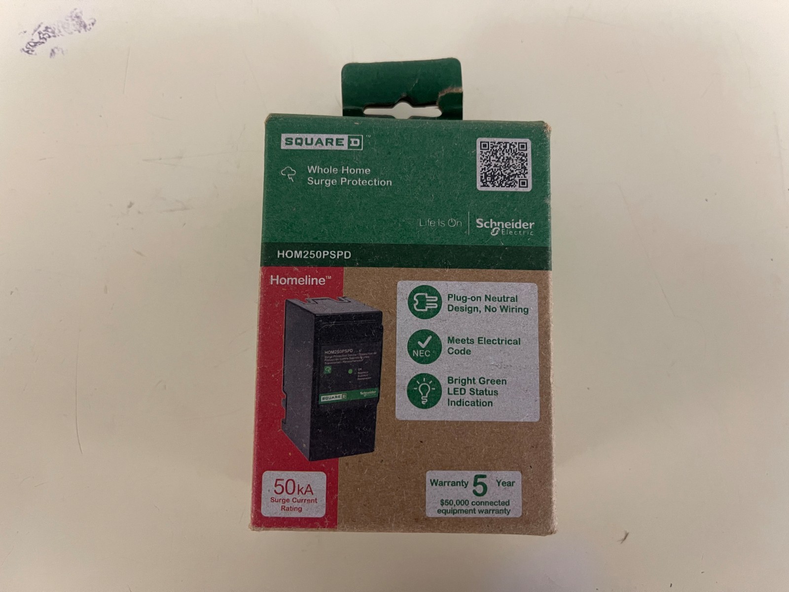 Square D HOM250PSPD Homeline Whole Home Surge Protector Device 120/240V New