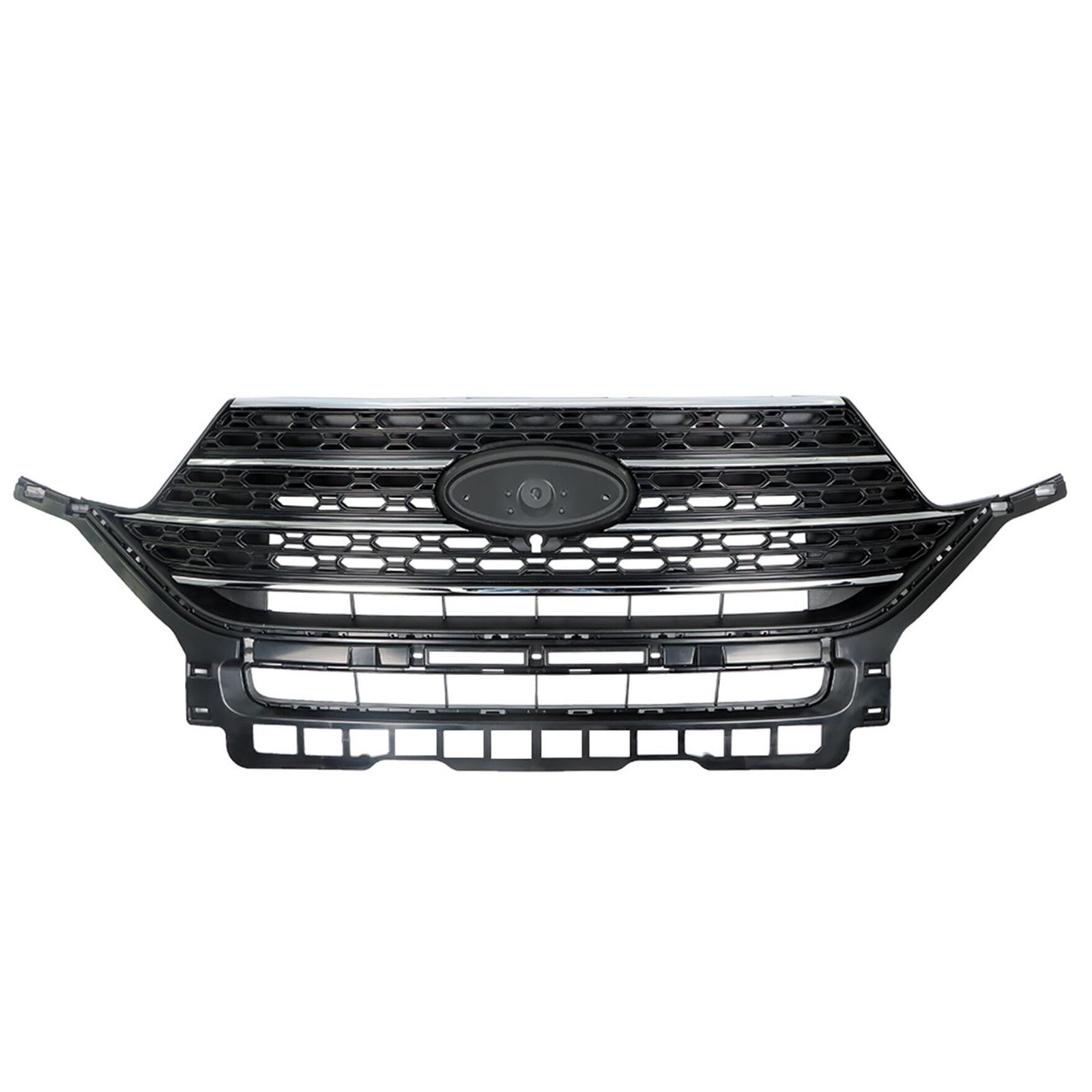 Replacement for Explorer XLT 2020 2021 Front Grille Gloss Black with Chrome