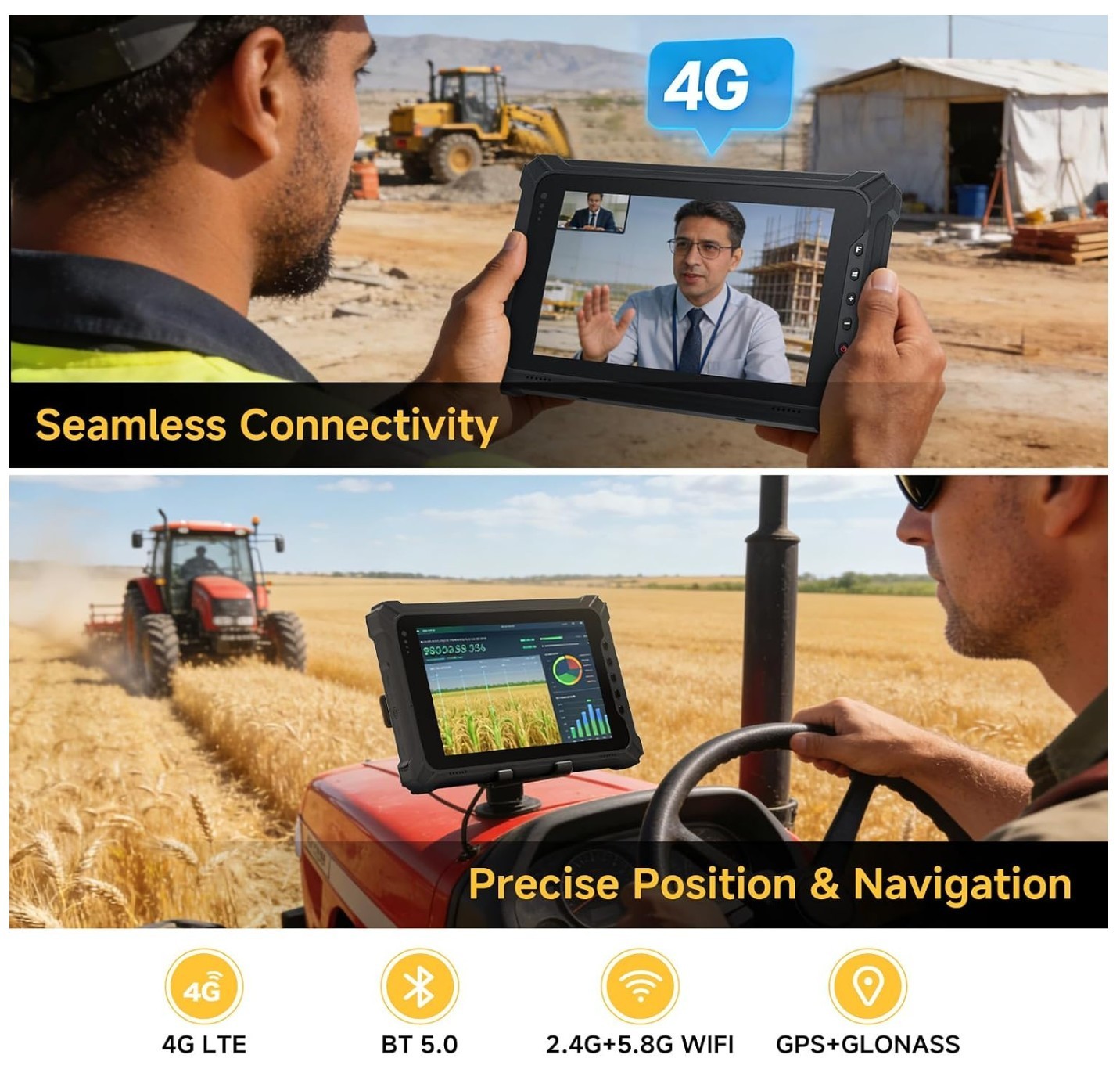 RUGGED TABLET I87 with Honeywell Barcod Scanner RAM8Gb SSD128Gb Windows 11 Pro