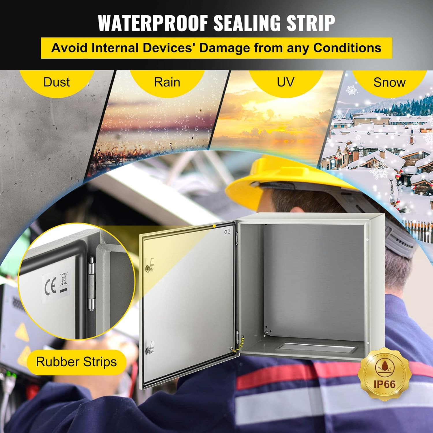 NEMA Steel Enclosure, 24 X 24 X 12» NEMA 4X Steel Electrical Box, IP66 Waterpro