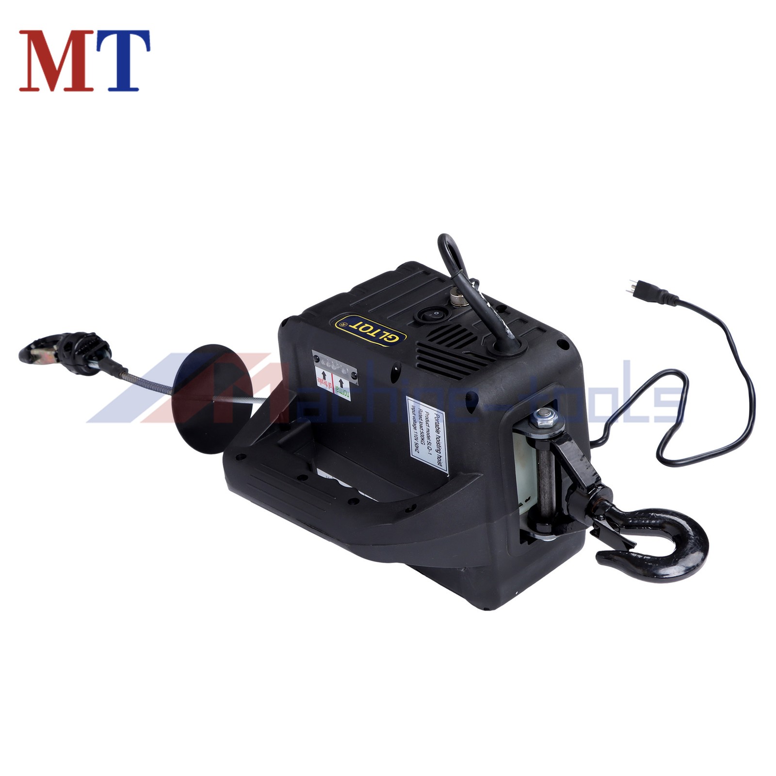 2-in-1 1100lbs Portable Electric Hoist Winch with Wired Remote Control 1500W