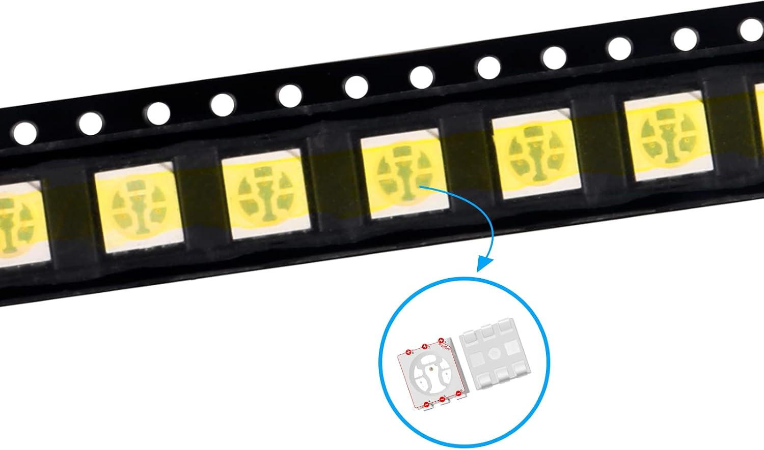 5050 SMD LED Diode Lights Assorted Kit (Mini Chip 5.0Mm X 5.0Mm for PCB DC