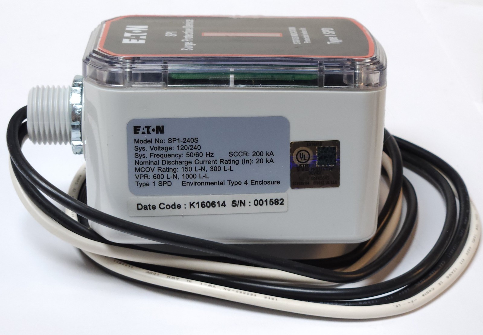EATON CUTLER HAMMER SP1 240S 120 240 Volt Single Spilt Phase SPD Surge Protectiv