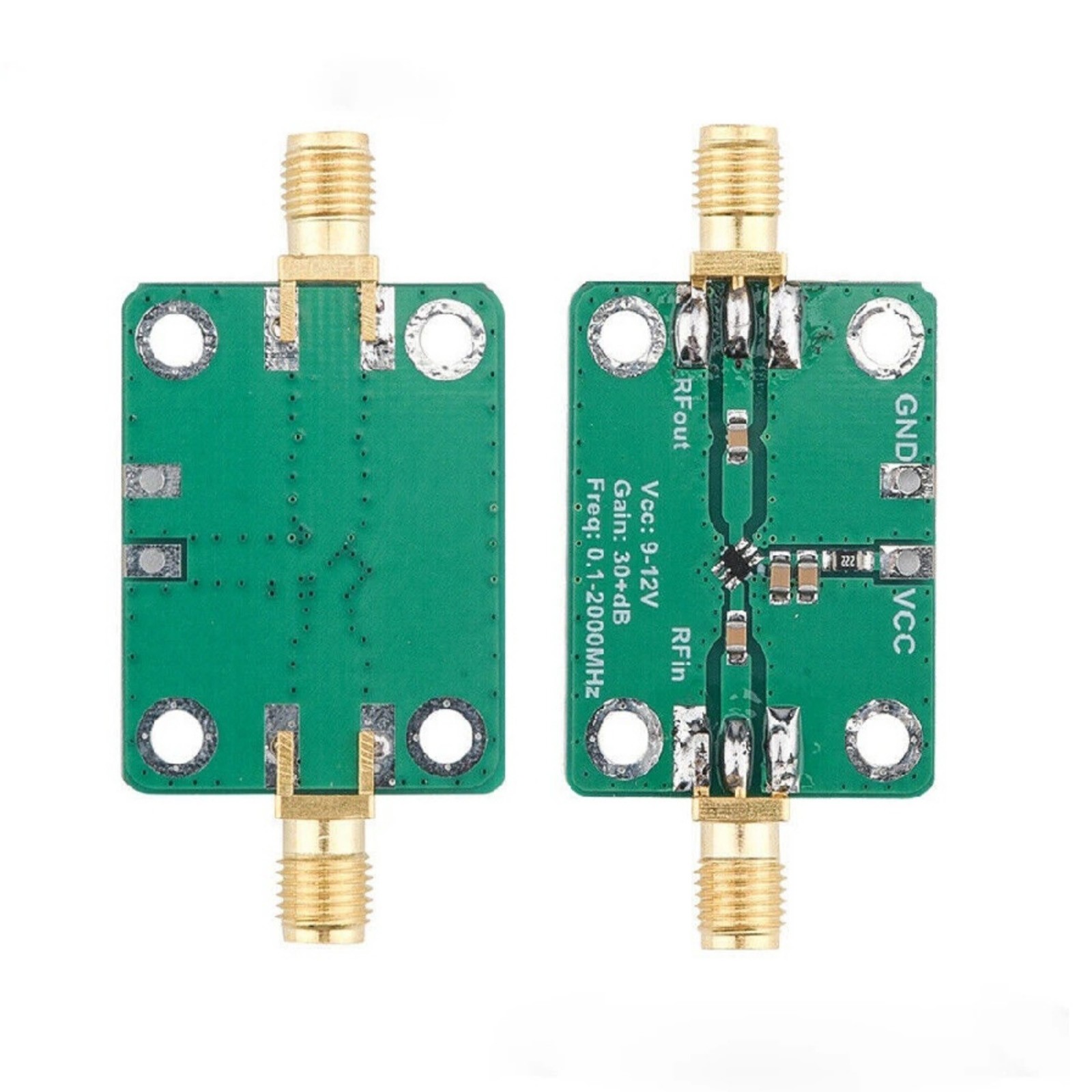 Broadband RF Power Amplifier 0.1-2000MHz Module Low Noise 30dB Gain LNA Device