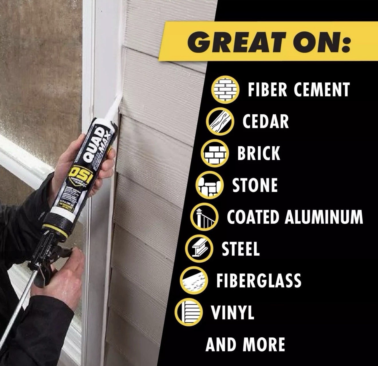 OSI QUAD MAX Advanced Sealant Caulk White 001 9.5 fl oz (6 Tubes)