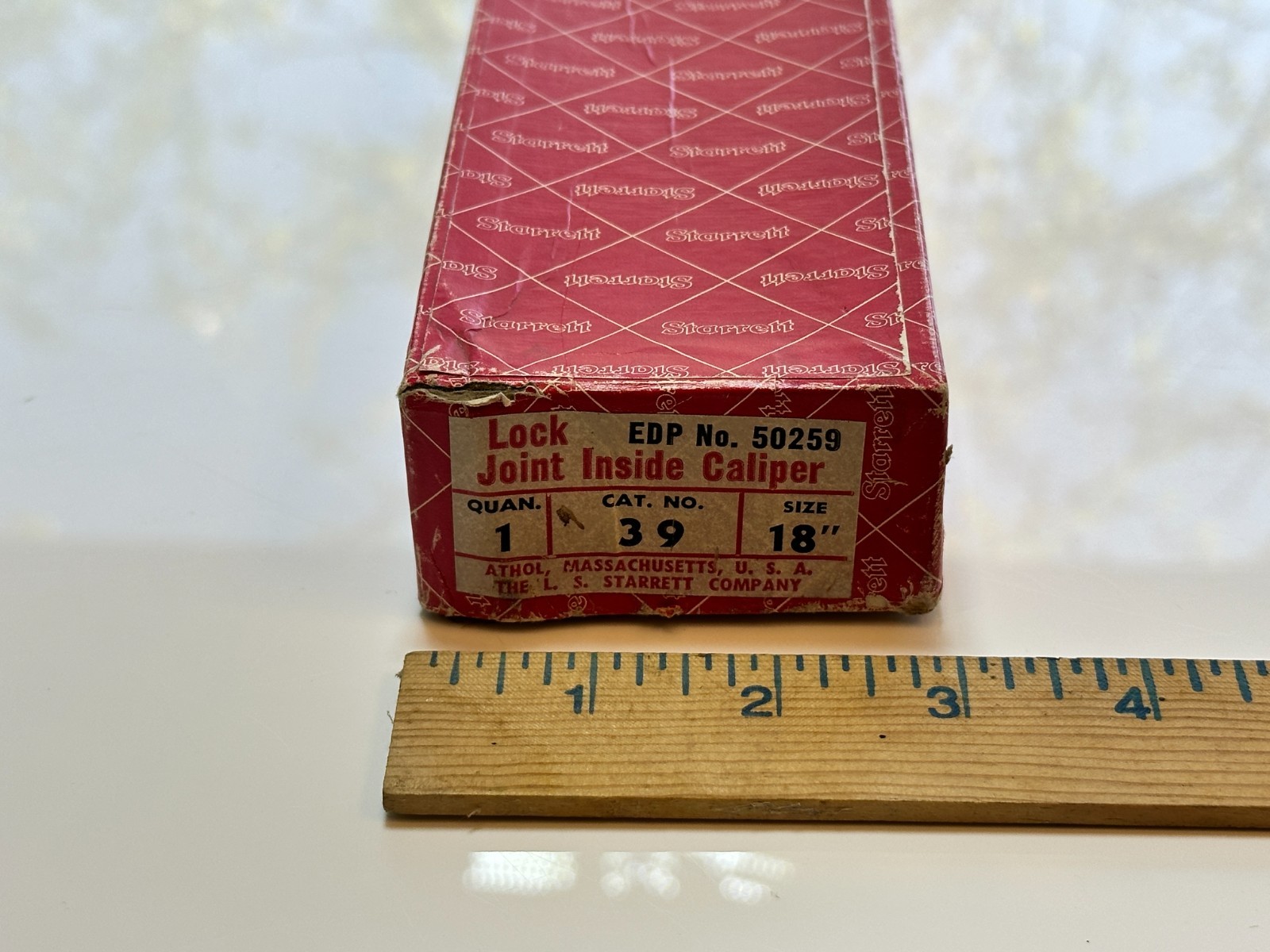 NEW Starrett Tools USA No. 39 (EDP 50259) LOCK Joint Inside Caliper 18” Long
