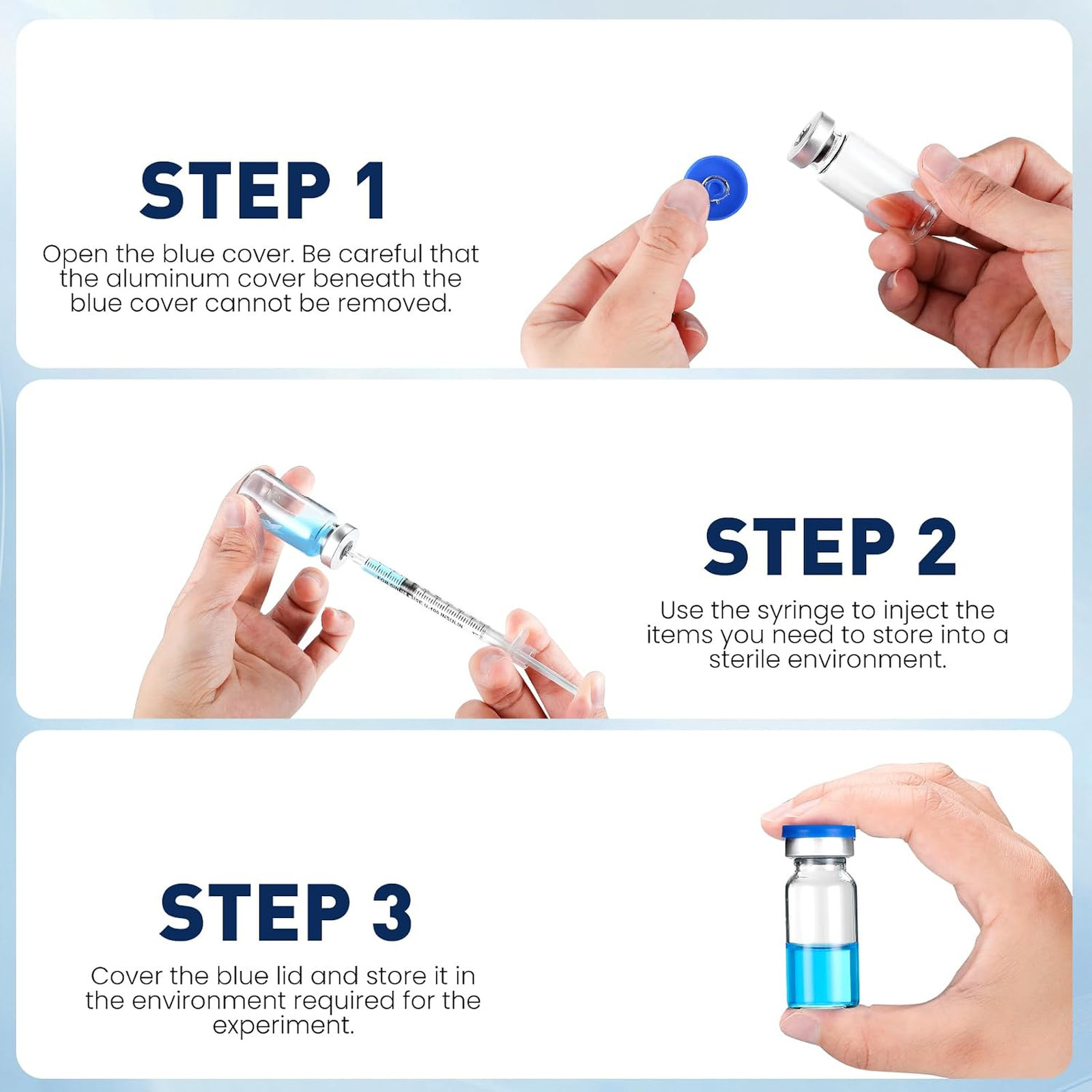 10ML Sterile Vials, Glass Empty Vials for Injection, 20 Pack | Sterile Vials