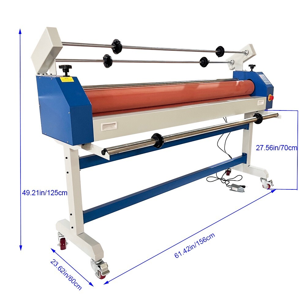 51in Semi-auto Cold Laminator Cold Roll Laminating Machine withSelf-Removing110V