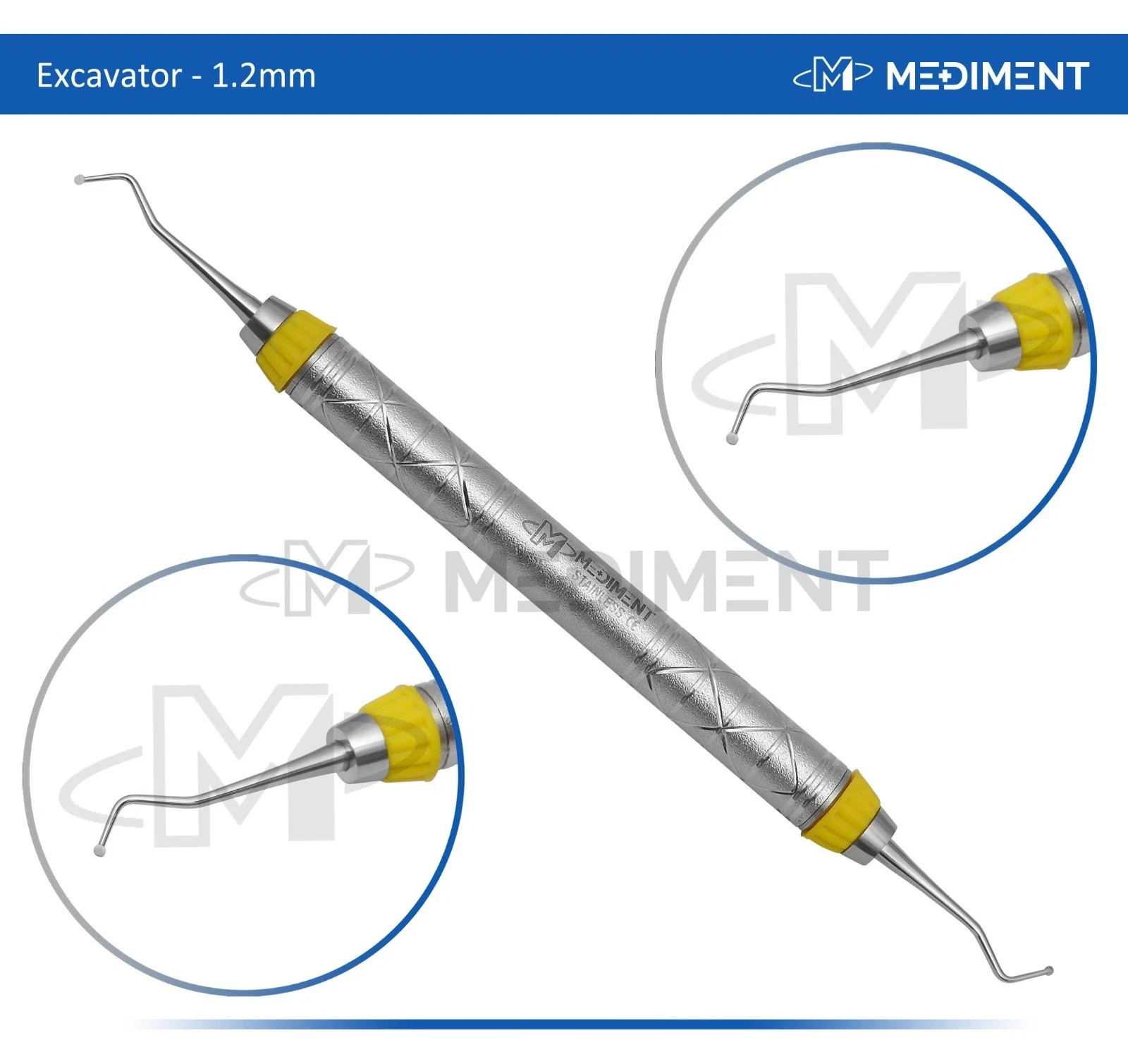 5 PCS OF DENTAL SPOON EXCAVATOR 1.2MM RESTORATIVE INSTRUMENTS STAINLESS CE