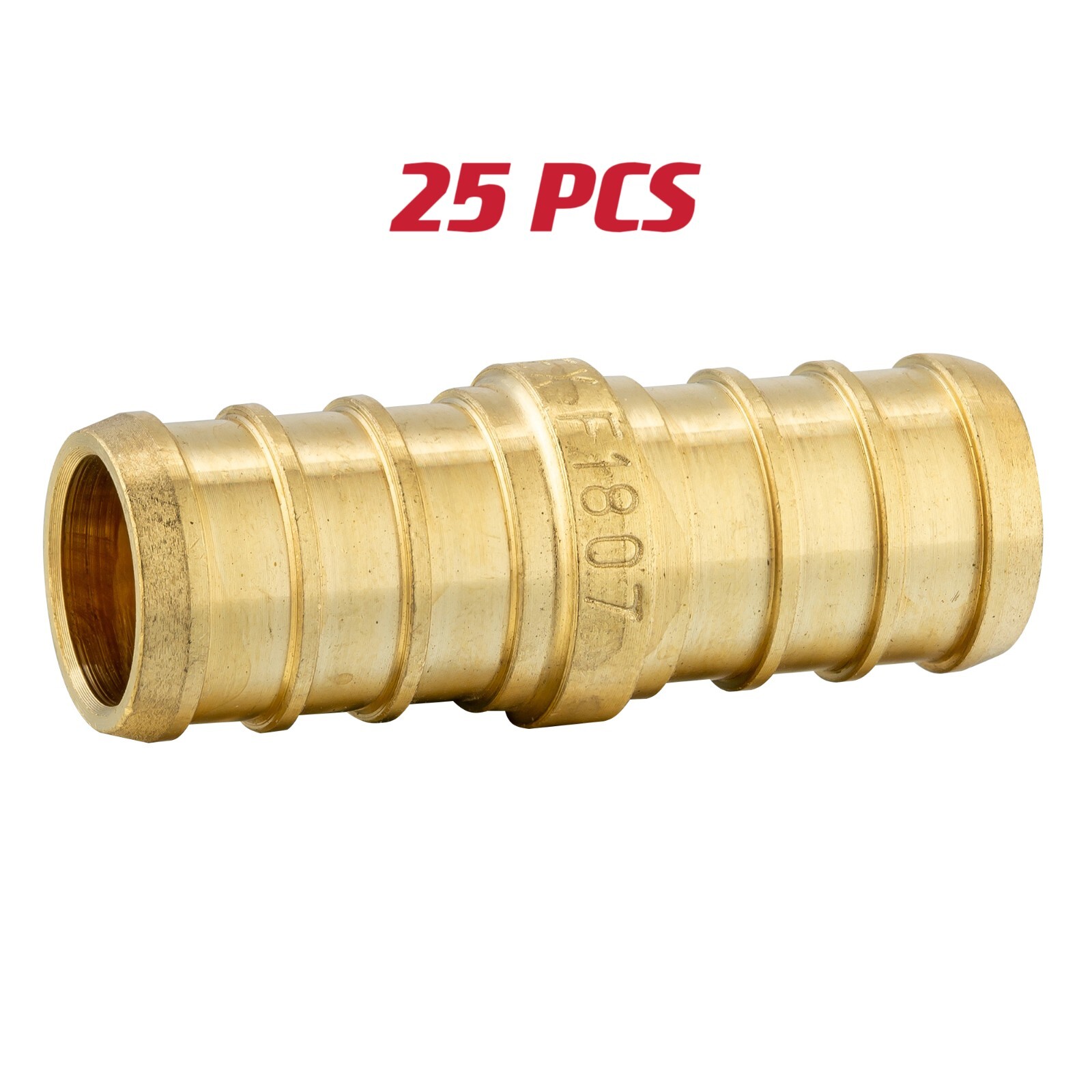 25 PCS EFIELD 1/2″ Pex Straight Coupling Brass Crimp Fitting, Lead Free-NSF