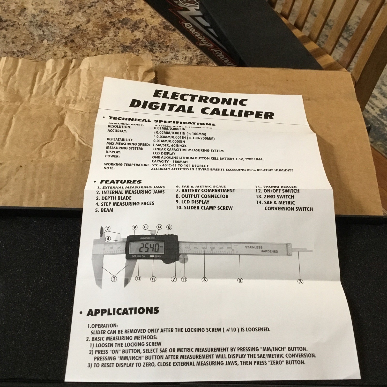 Electronix Express Electronic Digital Caliper Gently Used w/ Case Free Shipping