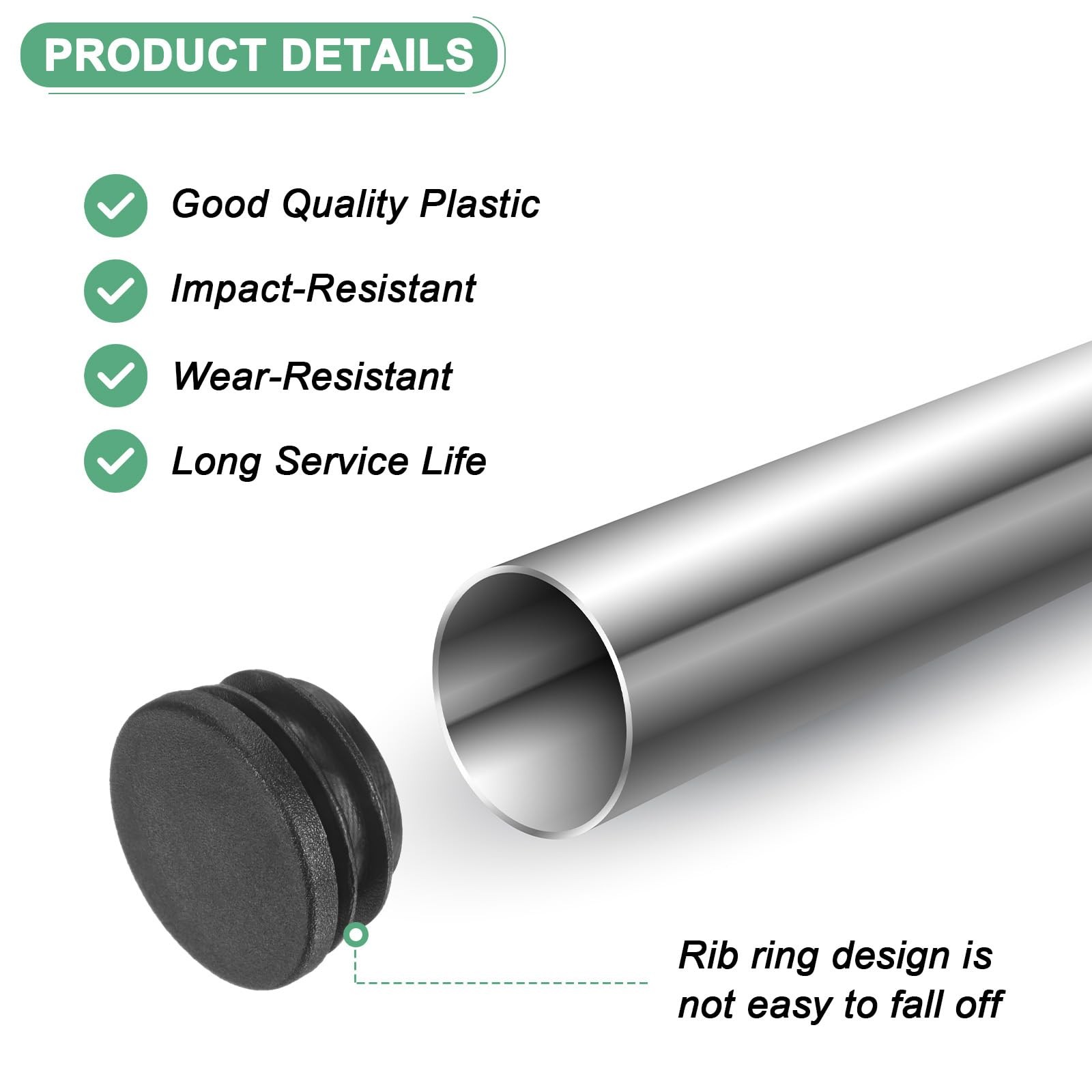 10-Pack Round Plastic Hole Plugs, 1.25″ (32mm) Plastic Tubing End Caps for Pa…