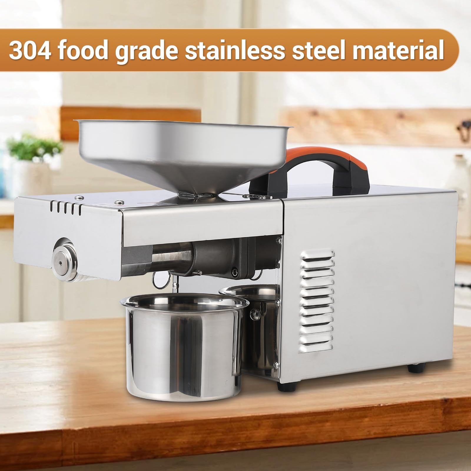 900W Commercial Automatic Oil Press Machine Stainless Steel Oil Extractor Food