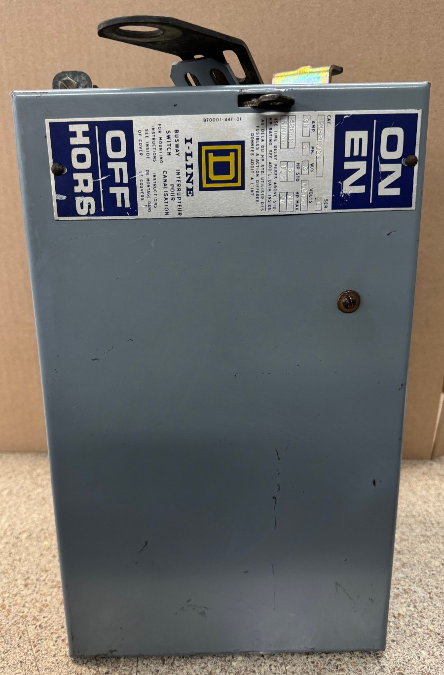 SQ.D Schneider PQ3603G 30A 600V I Line Buss Plug Switch *GUARANTEED*